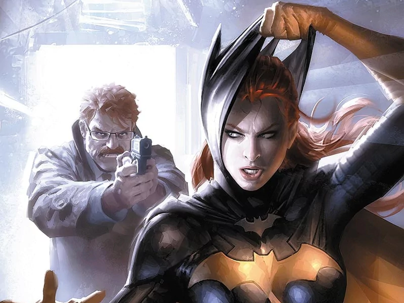 Barbara Gordon as Batgirl confronts her father, James Gordon, in a tense moment from DC Comics, highlighting their complex relationship in this dynamic comic scene.