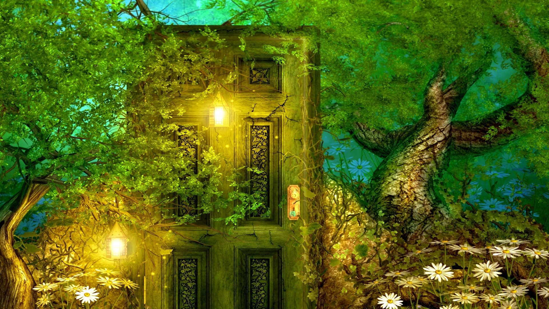 Download Flower Tree Door Fantasy Artistic Art