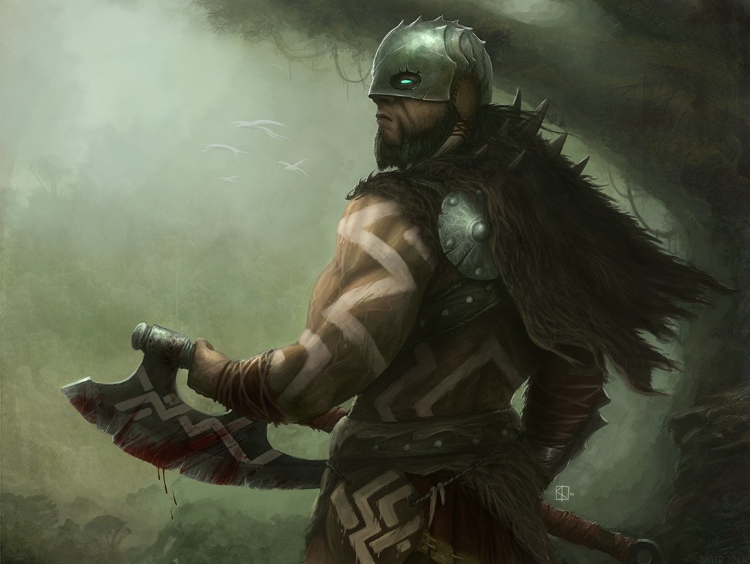Download Warrior Axe Man Made Magic: The Gathering Art