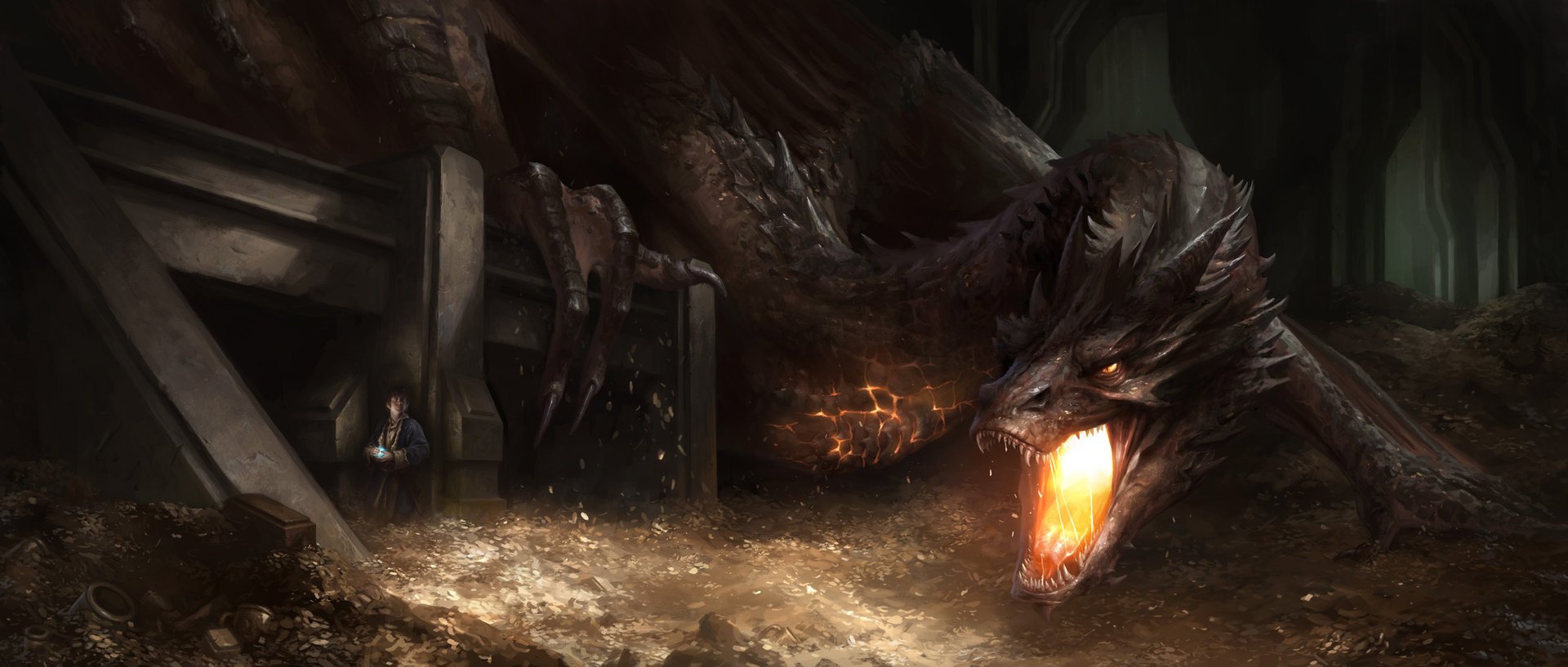 Download Bilbo Baggins Smaug (Lord Of The Rings) Movie The Hobbit: The Desolation Of Smaug Art