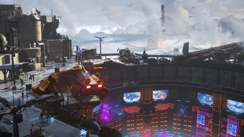 futuristic hangar Sci Fi spaceship Image