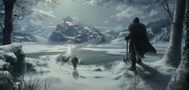 snow axe warrior fantasy landscape fantasy warrior fantasy landscape Image