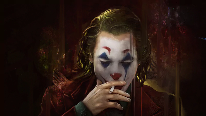  The Joker Smoking a Cigarette