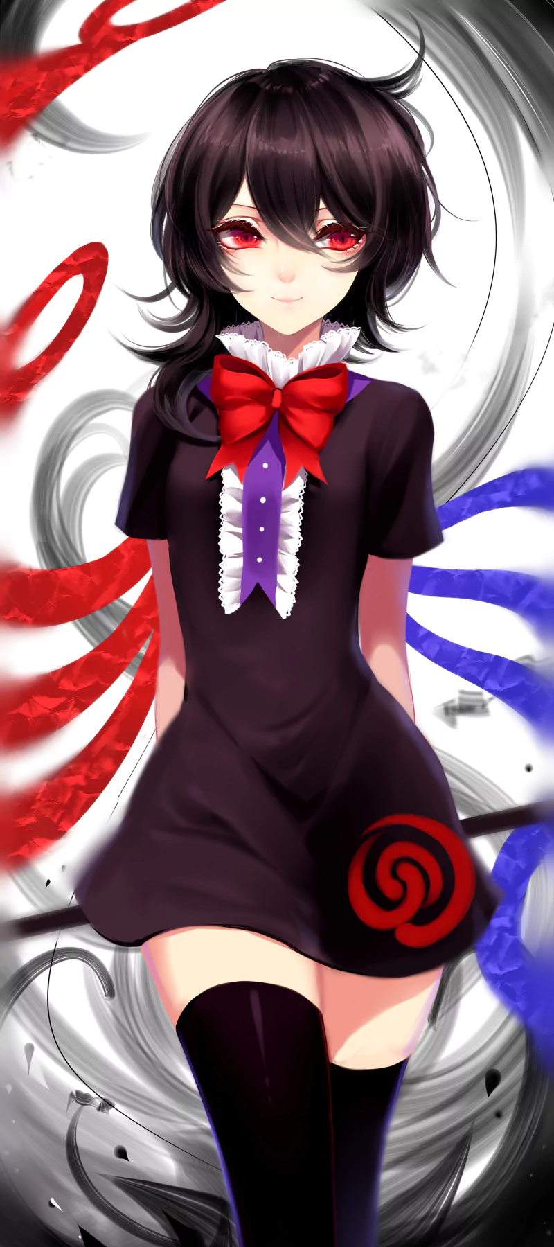 black hair red eyes short hair Nue Houjuu Anime Touhou Image