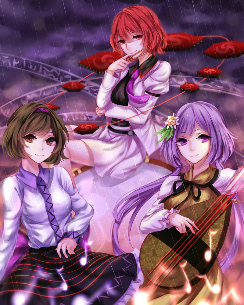Yatsuhashi Tsukumo Benben Tsukumo Raiko Horikawa Anime Touhou Image