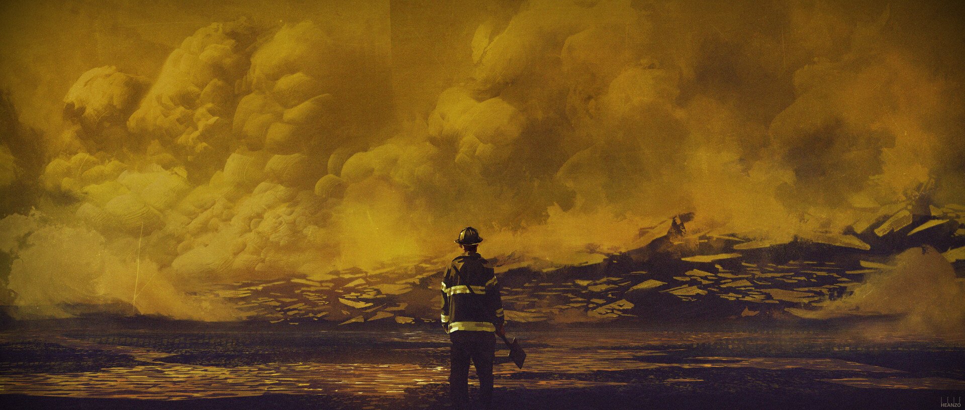 Download Smoke Firefighter Sci Fi Men Art