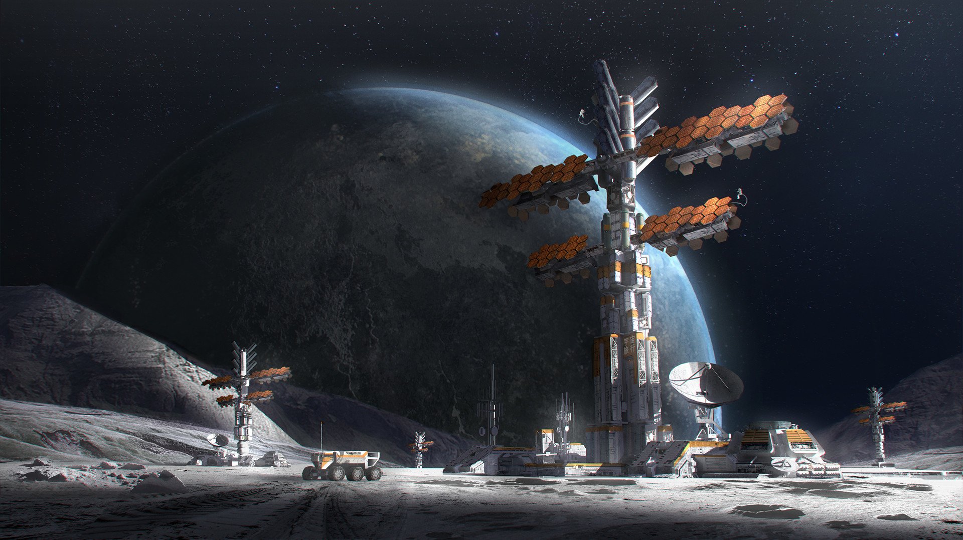 Download Space Planet Sci Fi Moon Art
