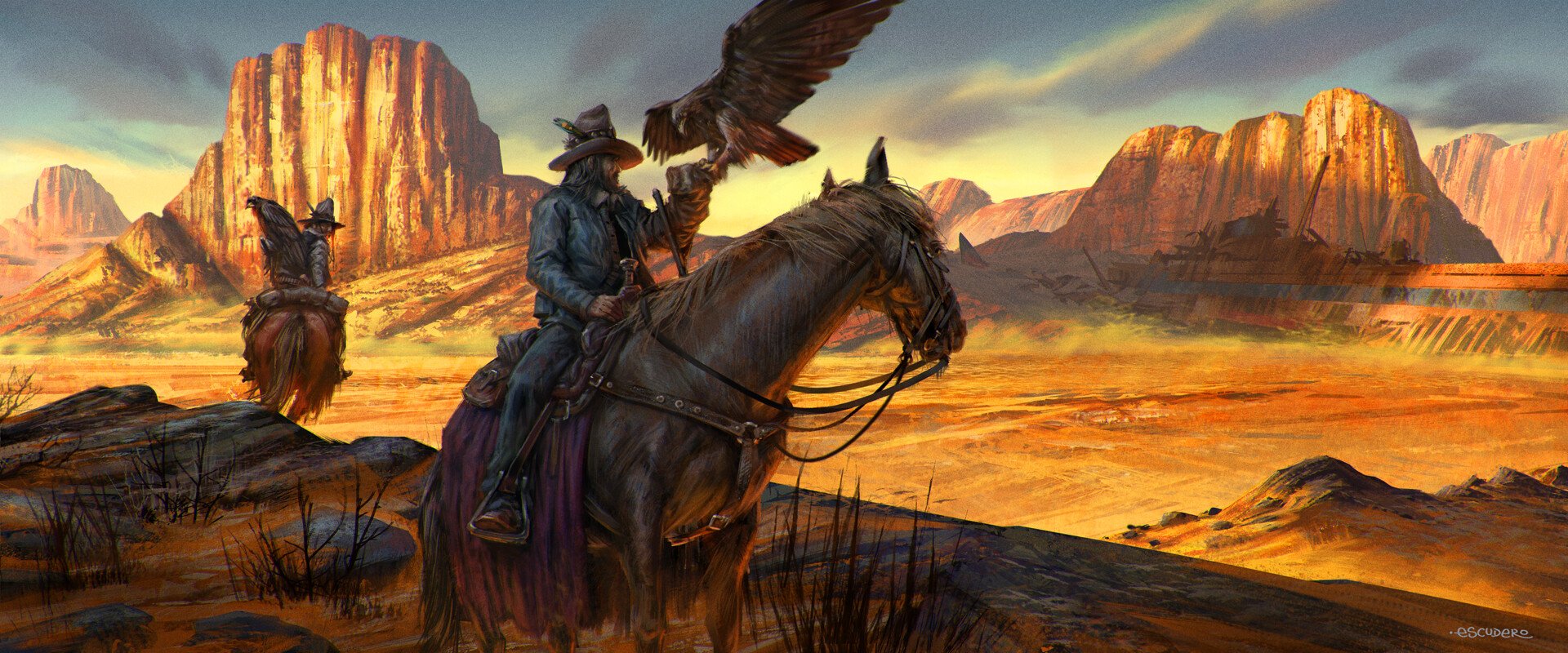 Download Western Landscape Fantasy Men Fantasy Landscape Art