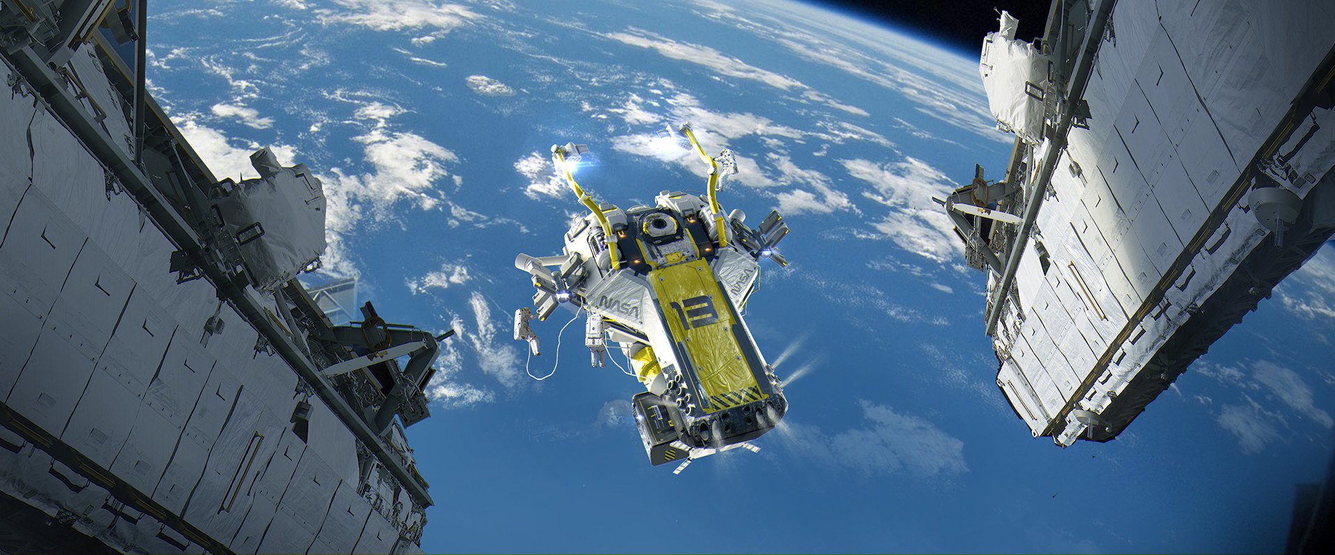Download Orbit Space Sci Fi Spaceship Art