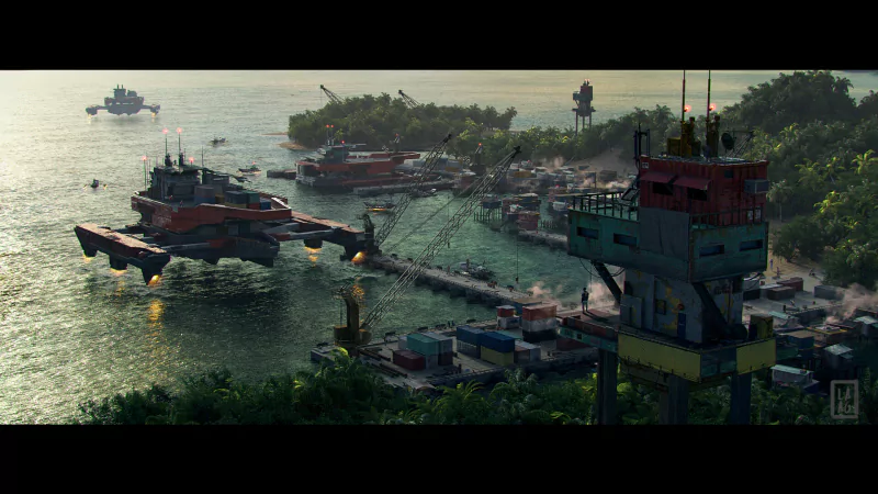  Over Looking Shipping Docks by Ed Laag