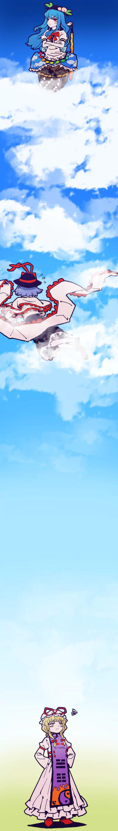 Yukari Yakumo Iku Nagae Tenshi Hinanawi Anime Touhou Image