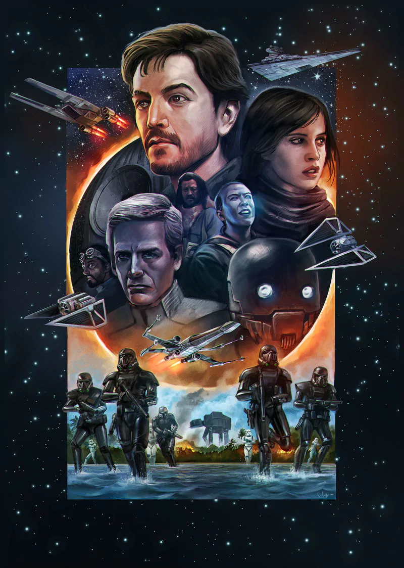 Orson Krennic Cassian Andor Jyn Erso Death Trooper movie Rogue One: A Star Wars Story Image