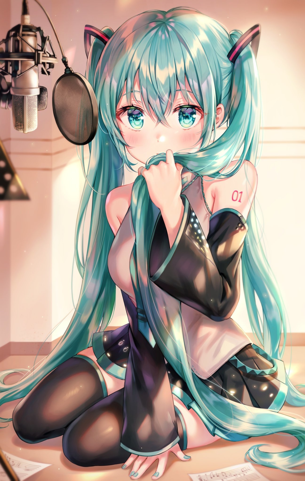 Download Aqua Eyes Aqua Hair Hatsune Miku Anime Vocaloid Art