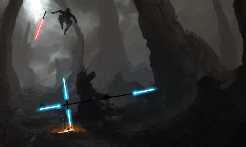  Two Force Wielders Dueling