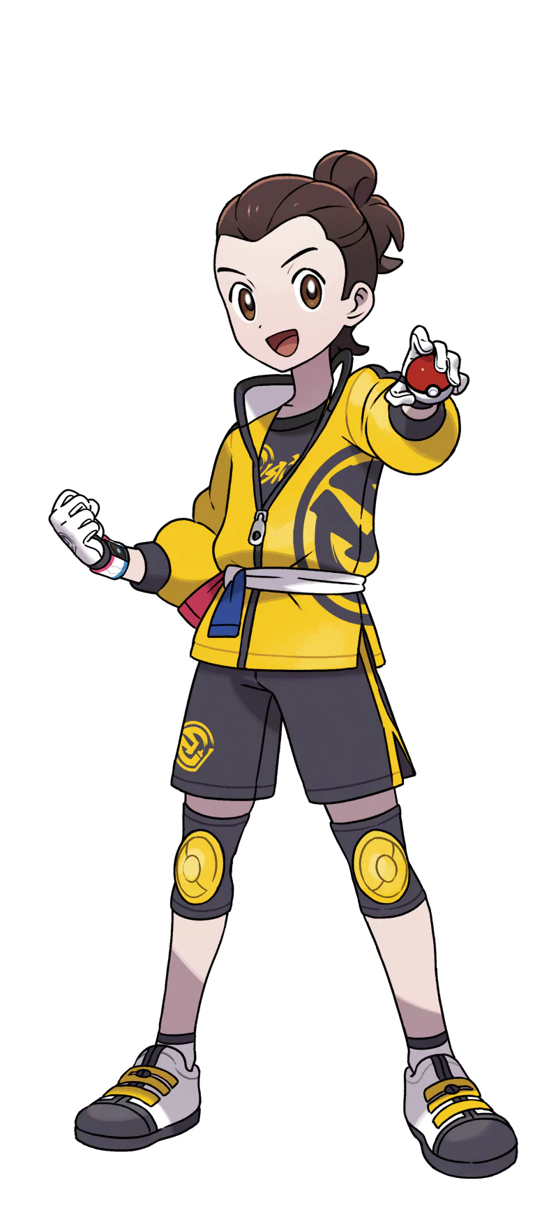 Victor (Pokémon) from Pokémon: Sword and Shield — video game artwork of the trainer in a yellow outfit holding a Poké Ball.