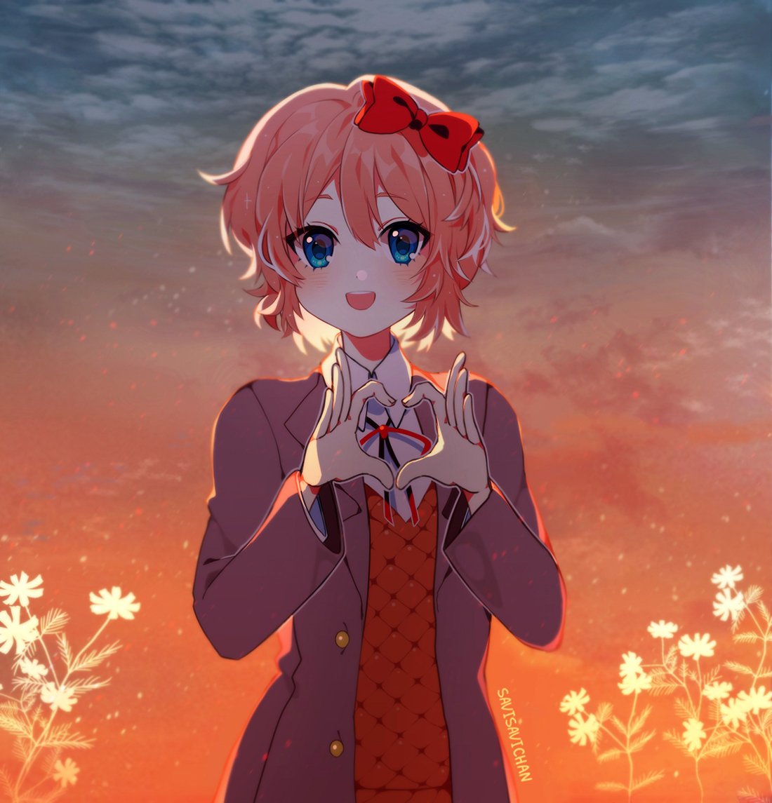 Download Blue Eyes Sayori (Doki Doki Literature Club!) Video Game Doki Doki Literature Club! Art