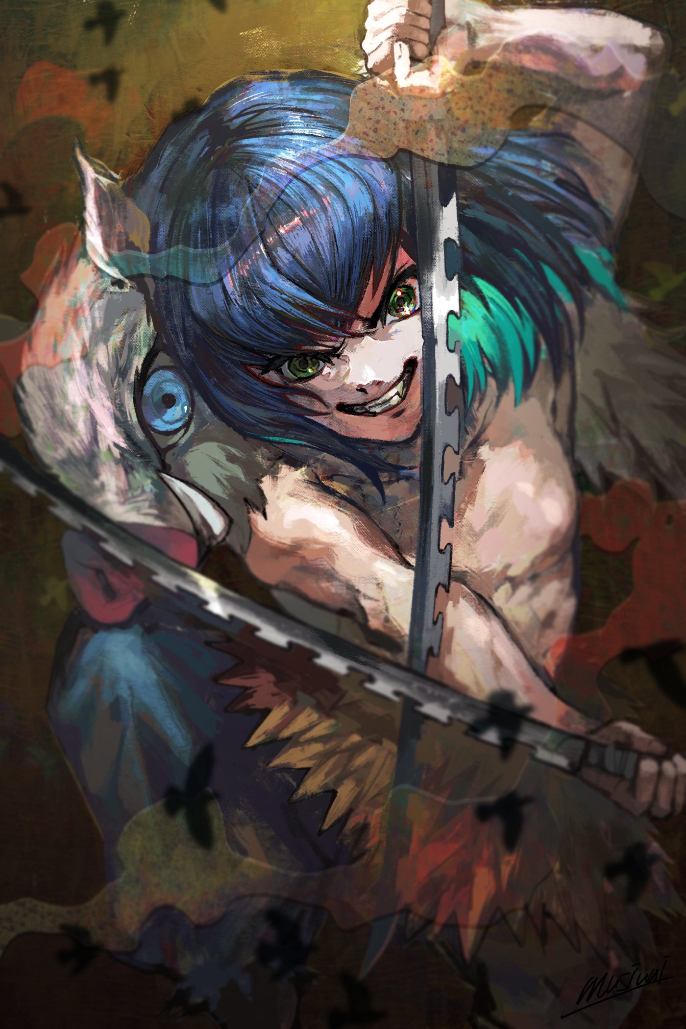 Download Inosuke Hashibira Anime Demon Slayer: Kimetsu No Yaiba Art