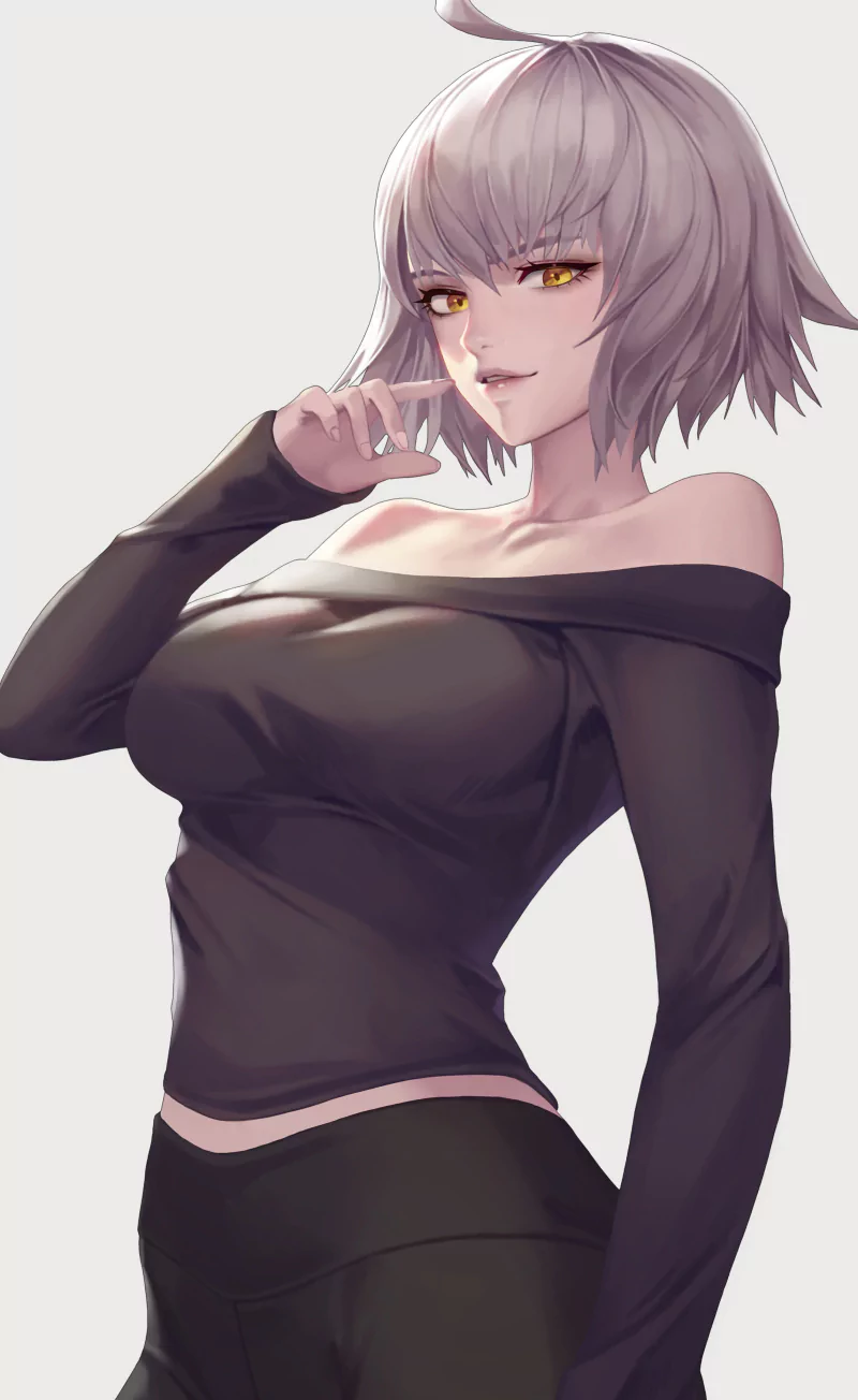 white hair short hair yellow eyes Avenger (Fate/Grand Order) Jeanne d'Arc Alter Anime Fate/Grand Order Image