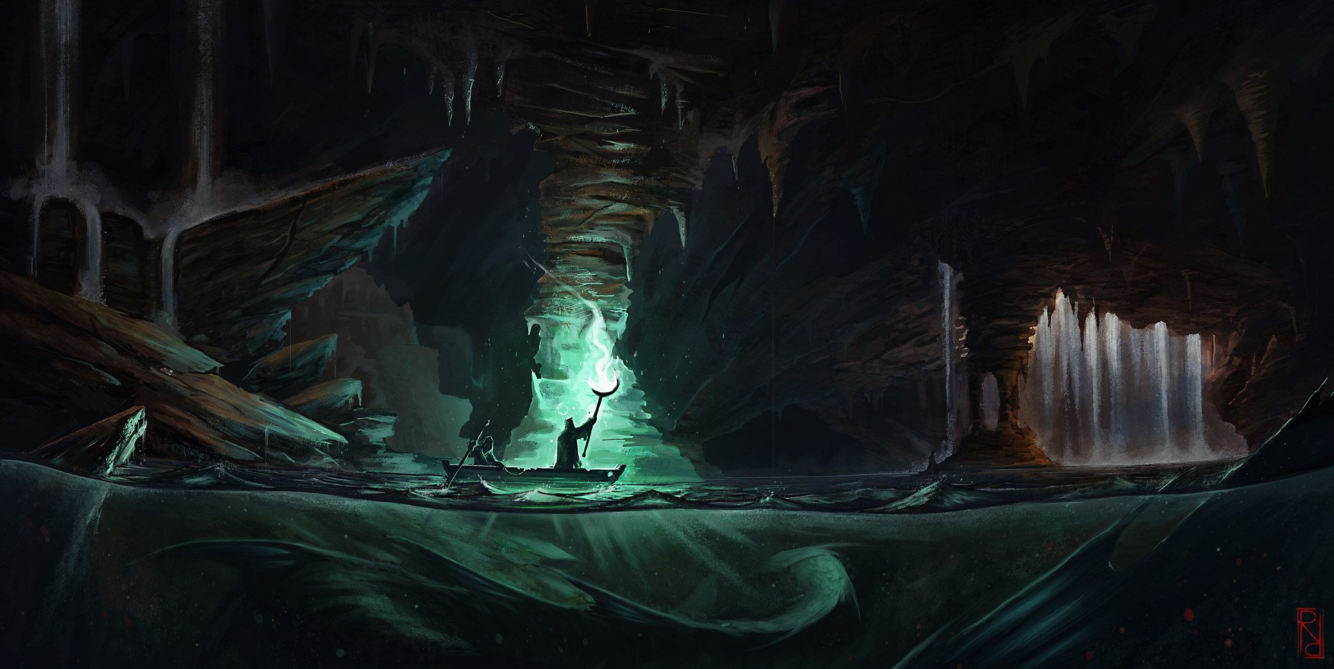 Fantasy Cave Art by Romain Defélix