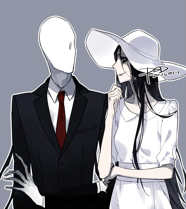 Hachisaku-sama Slender Man Anime crossover Image