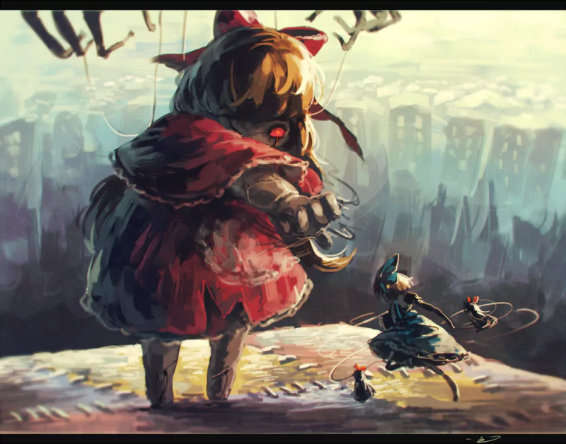 Alice Margatroid Goliath Doll Shanghai Doll Hourai Doll Anime Touhou Image