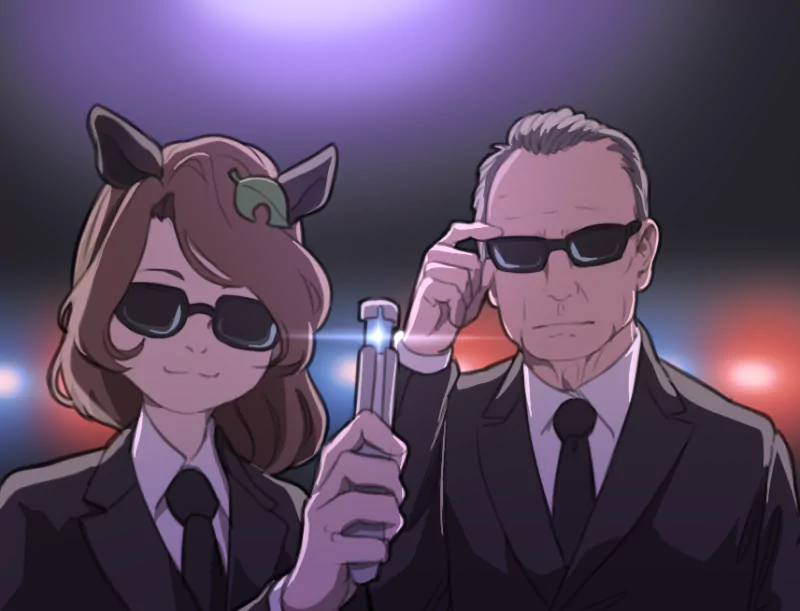 Touhou Men In Black Mamizou Futatsuiwa Tommy Lee Jones Anime crossover Image