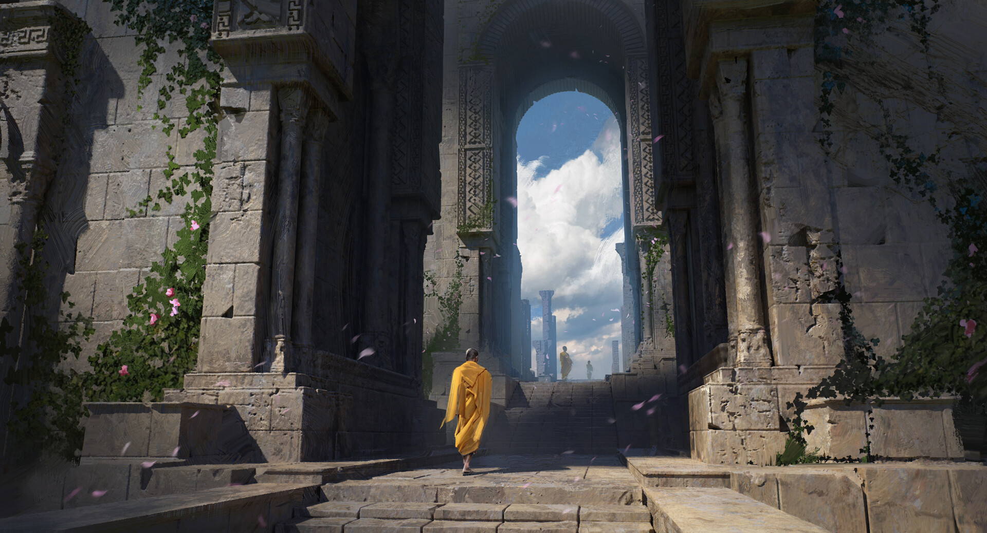Fantasy temple Art by Quentin Mabille