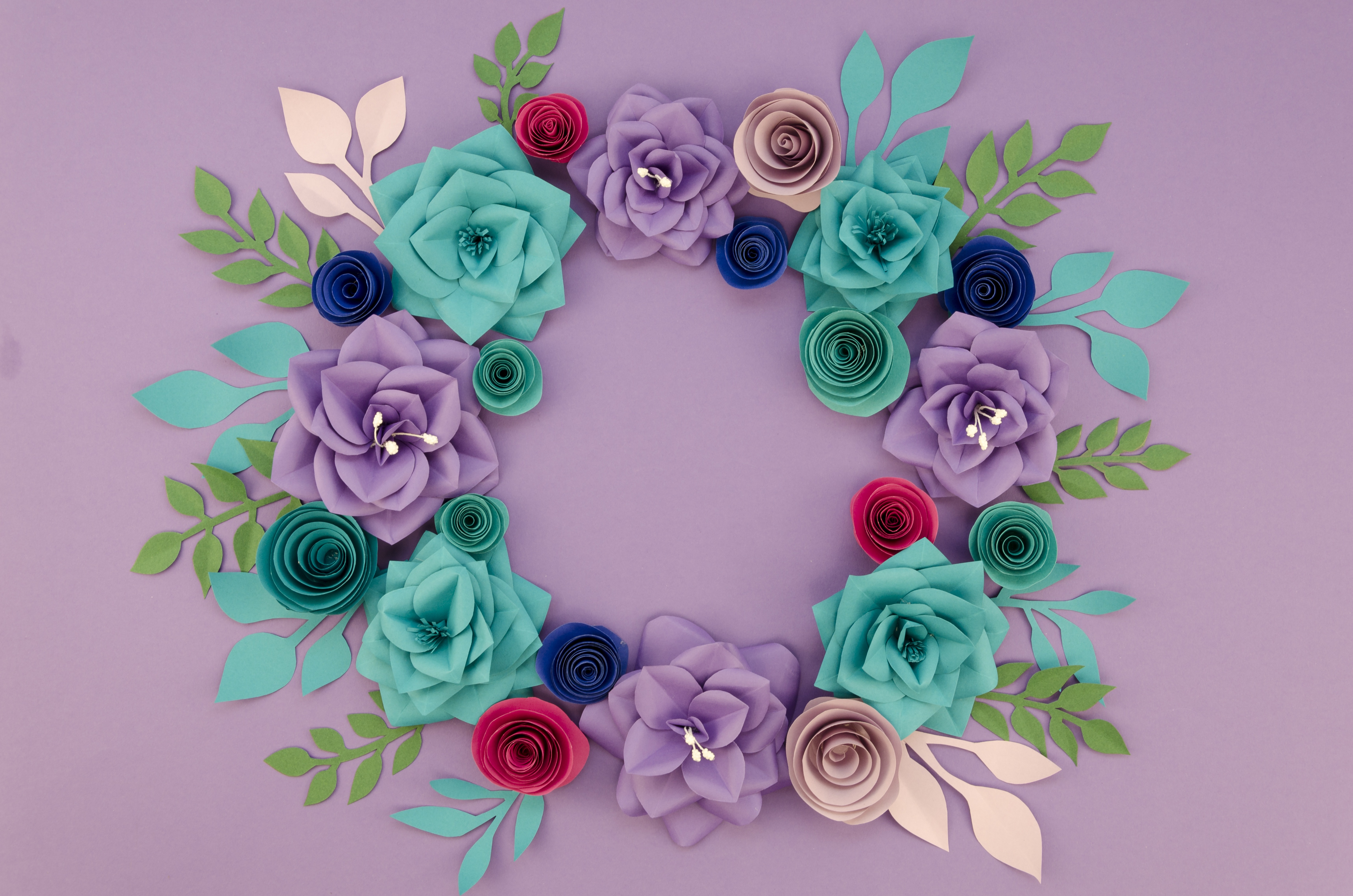 Colorful Paper Flower Wreath