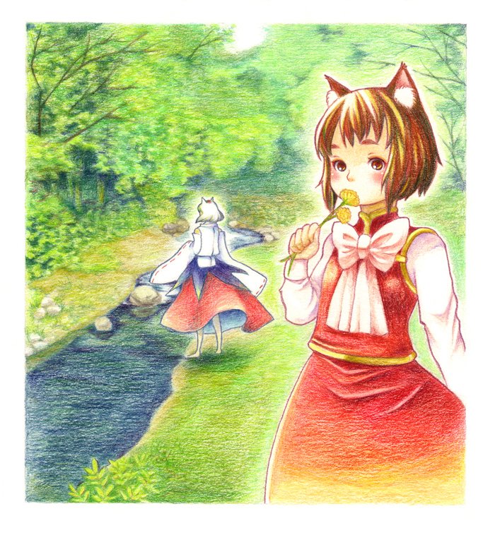 Download Chen (Touhou) Momiji Inubashiri Anime Touhou Art