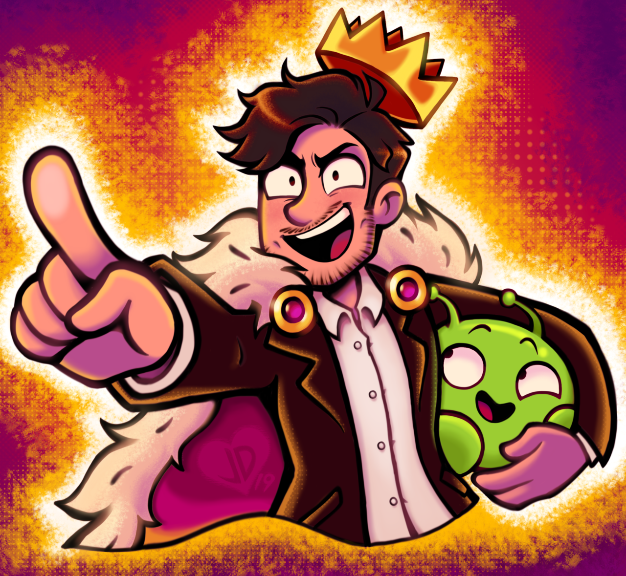 Download Brown Hair Smile Alien Crown Mooncake (Final Space) Olan Rogers TV Show Final Space Art