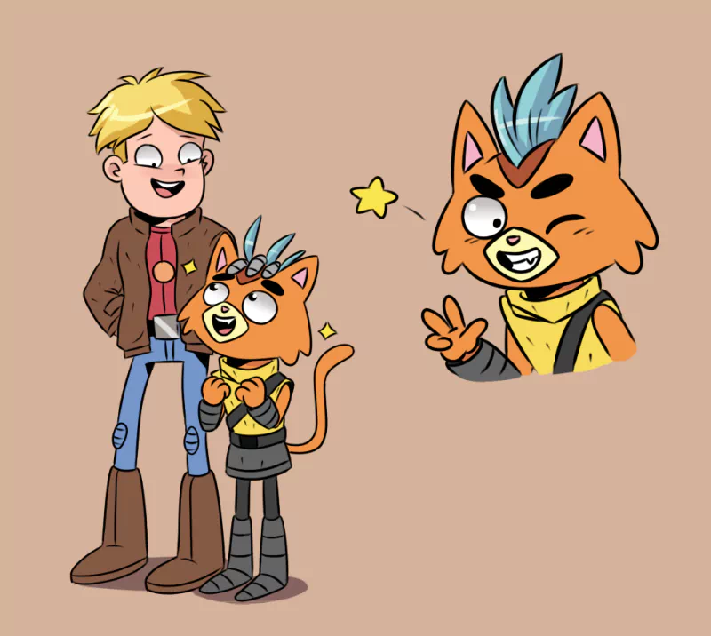 smile blonde peace sign Dadspeed (Final Space) Little Cato (Final Space) Gary Goodspeed TV Show Final Space Image