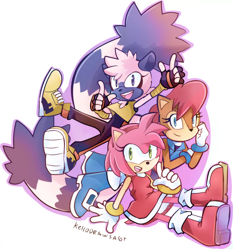Tangle the Lemur Amy Rose Sally Acorn Comic Sonic the Hedgehog (IDW) Image