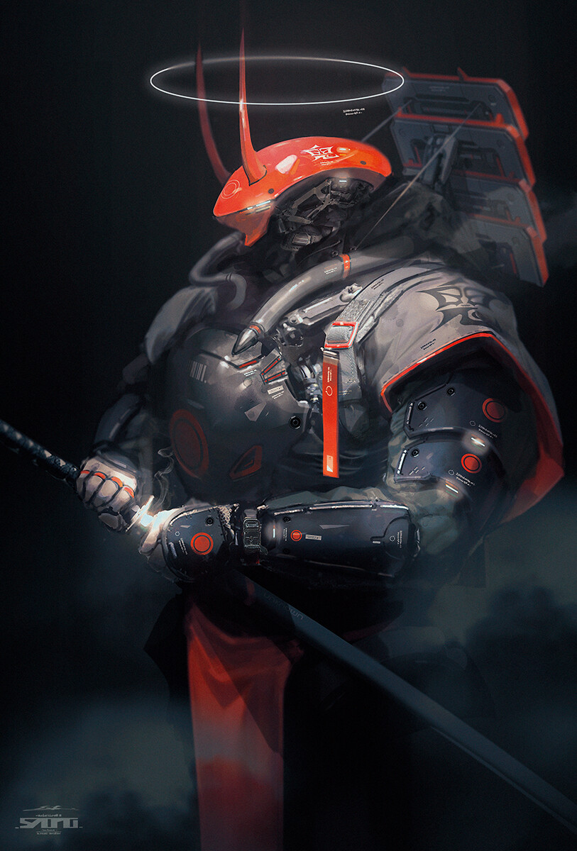 Sci Fi Warrior Art by Esuthio