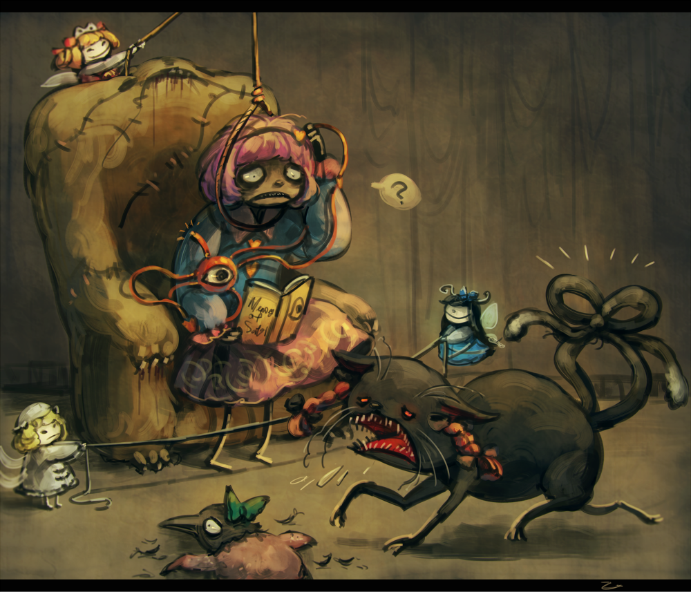 Download Luna Child Sunny Milk Star Sapphire Utsuho Reiuji Satori Komeiji Rin Kaenbyou Anime Touhou Art