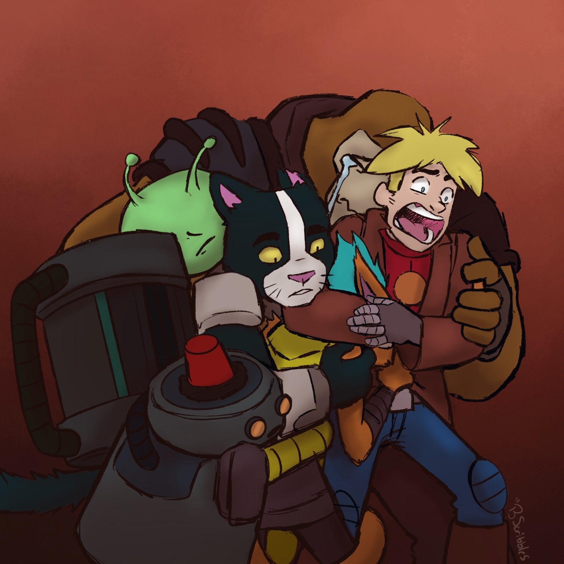 Download Sad Crying Mooncake (Final Space) Little Cato (Final Space) H.U.E (Final Space) Fox (Final Space) Avocato (Final Space) Gary Goodspeed TV Show Final Space Art