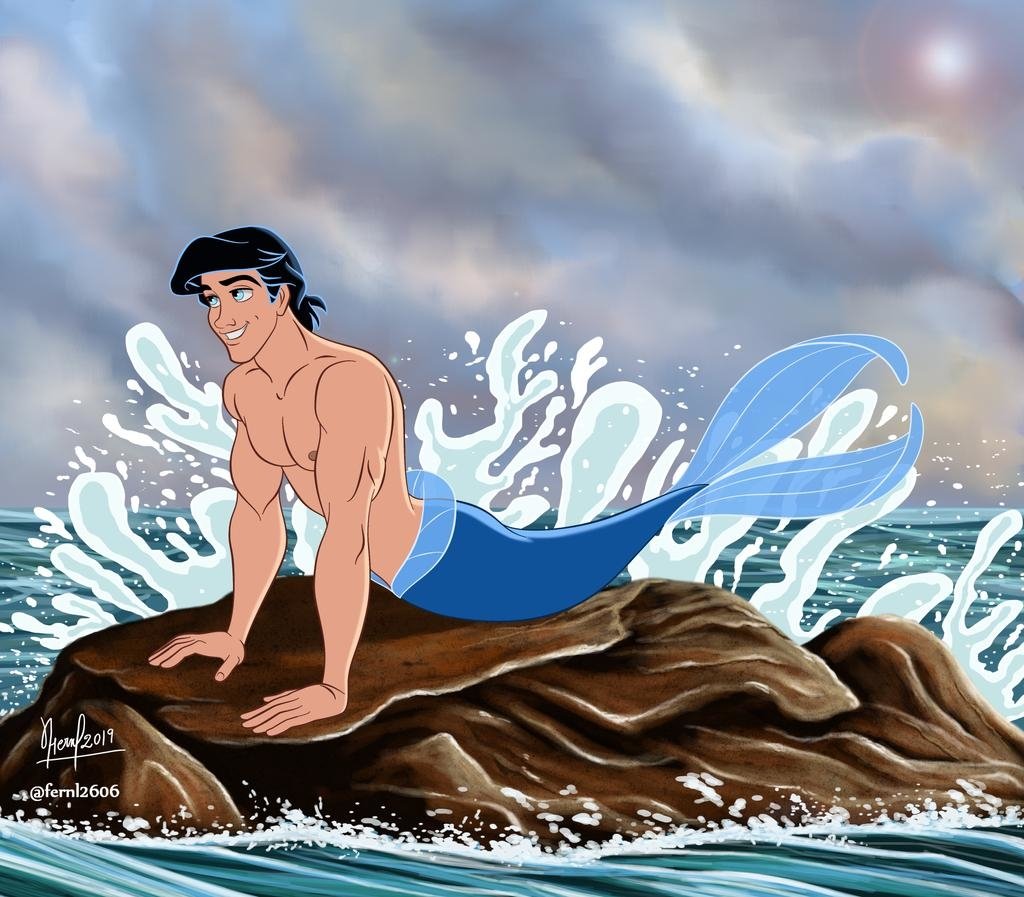 Download Black Hair The Little Mermaid Merman Prince Eric Movie The Little Mermaid (1989) Art