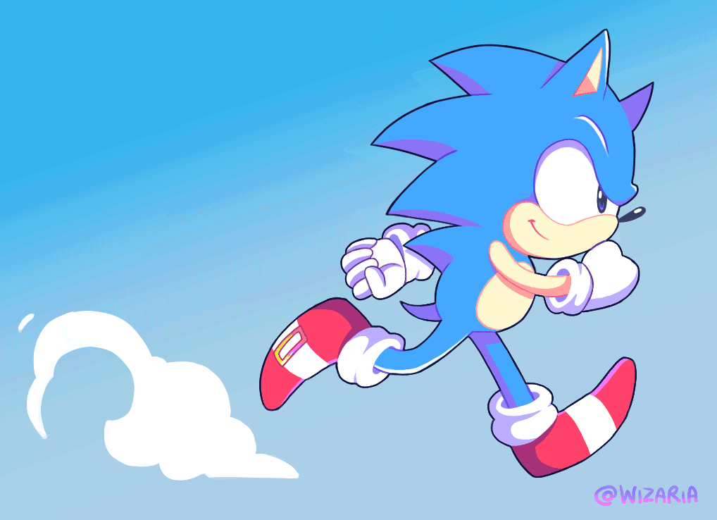 Download Classic Sonic Running Video Game Sonic The Hedgehog Art