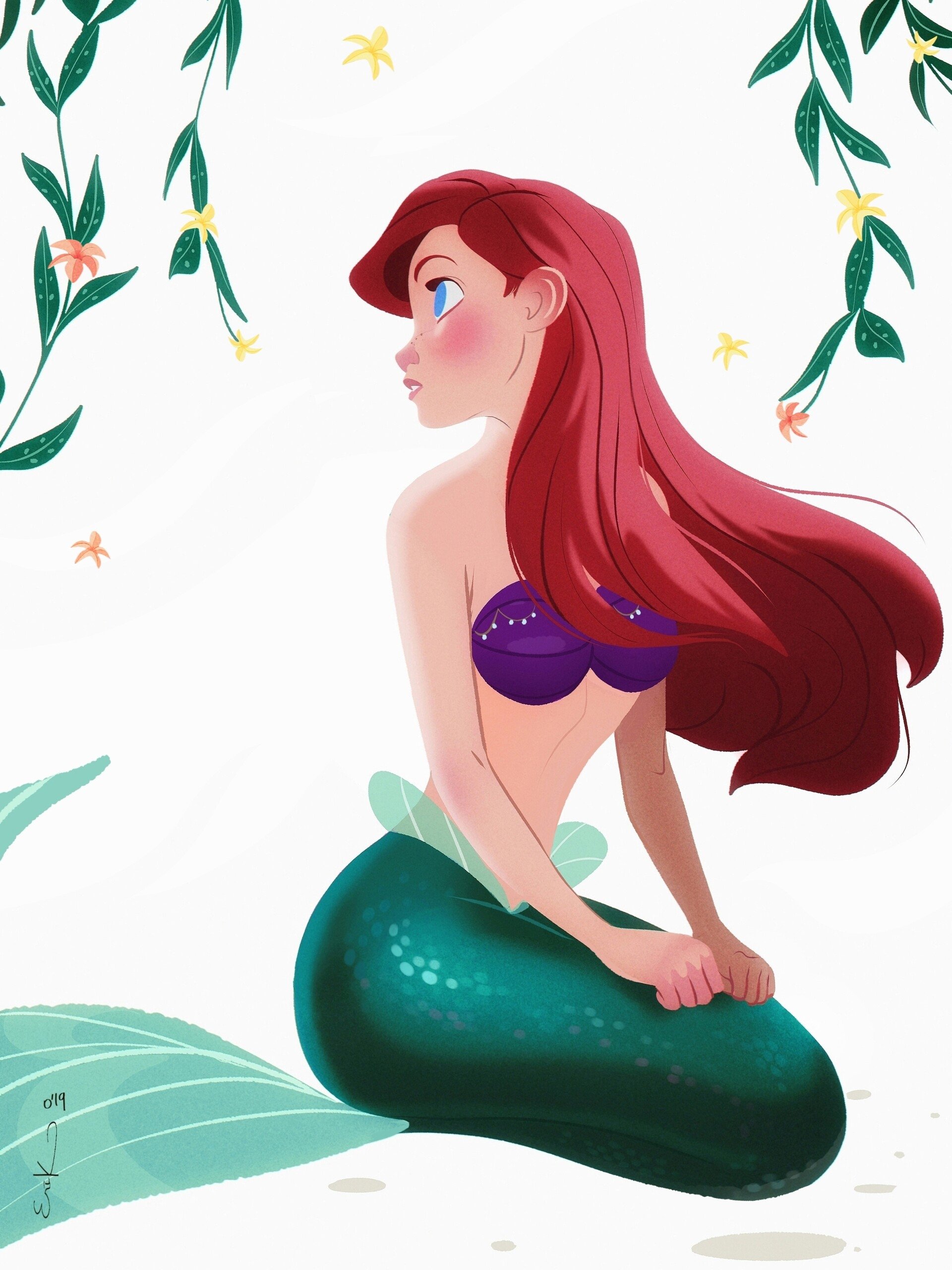 Download Blue Eyes Red Hair The Little Mermaid Mermaid Ariel (The Little Mermaid) Movie The Little Mermaid (1989) Art
