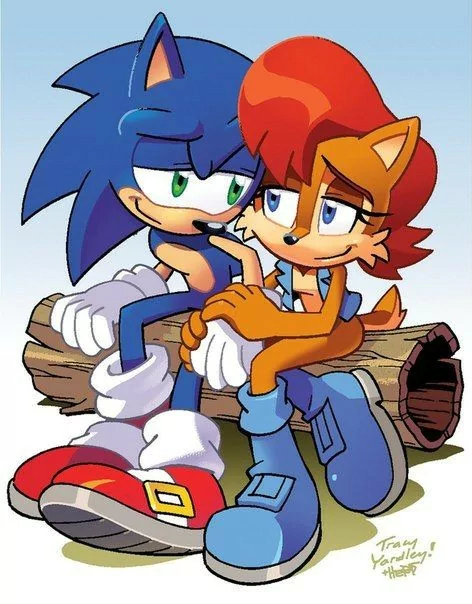 Archie Comics sneakers boots Sonally red hair green eyes blue eyes smile Sally Acorn Comic Sonic the Hedgehog Image