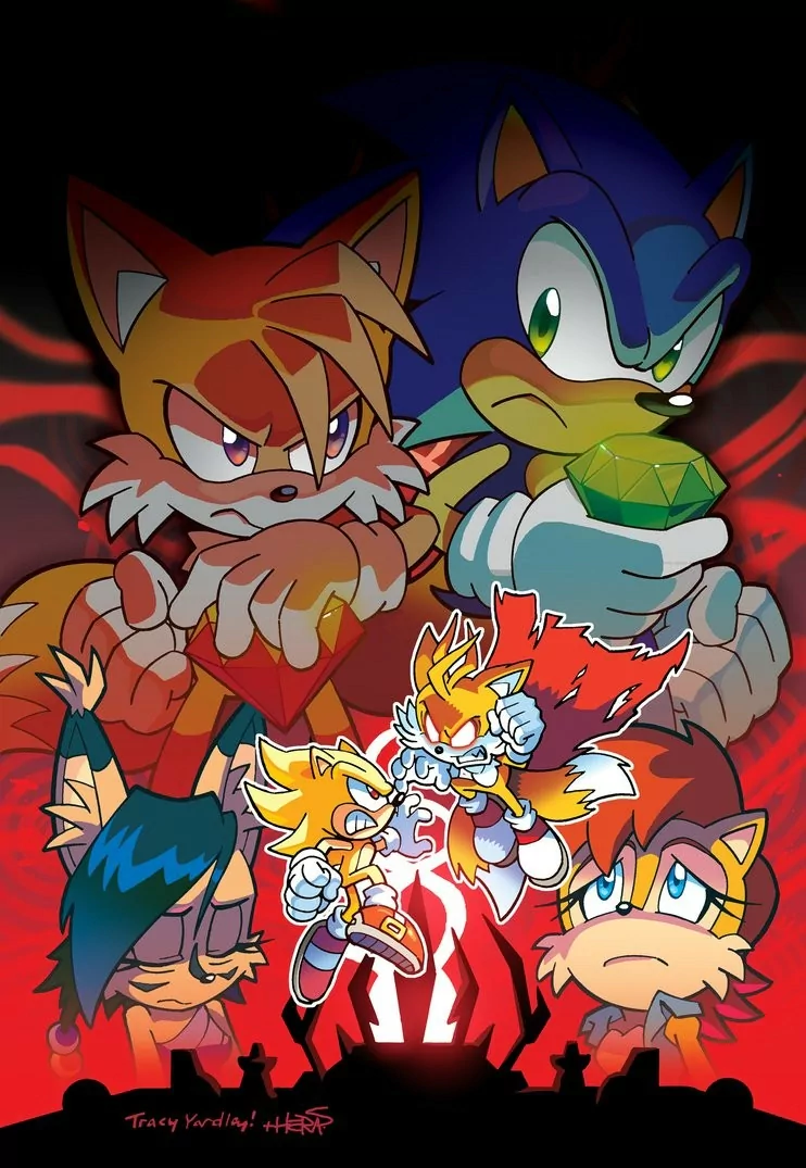 Chaos Emerald Super Sonic Nicole the Holo Lynx Sally Acorn Miles 'Tails' Prower Comic Sonic the Hedgehog Image