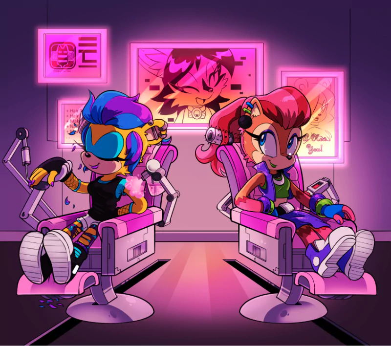 Mobians (Sonic the Hedgehog) Nicole the Holo Lynx Mina Mongoose Sally Acorn Comic Sonic the Hedgehog Image