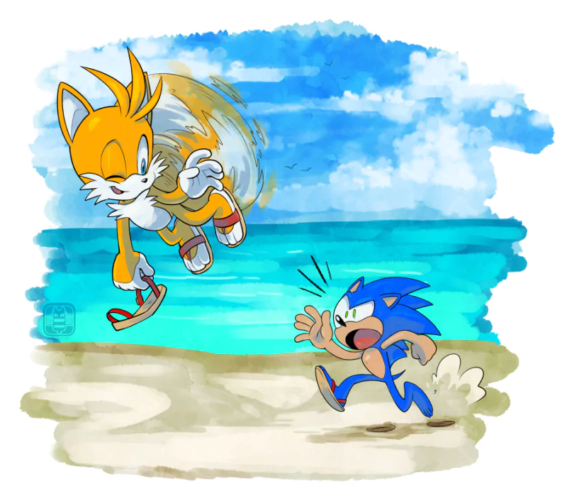 sky paw sandal beach Miles 'Tails' Prower video game Sonic the Hedgehog Image
