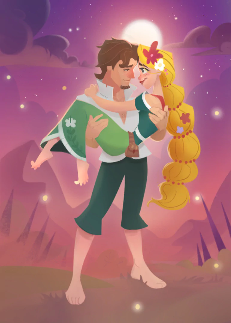 brown hair moon blonde feet Tangled Eugene Fitzherbert Rapunzel TV Show Tangled: The Series Image