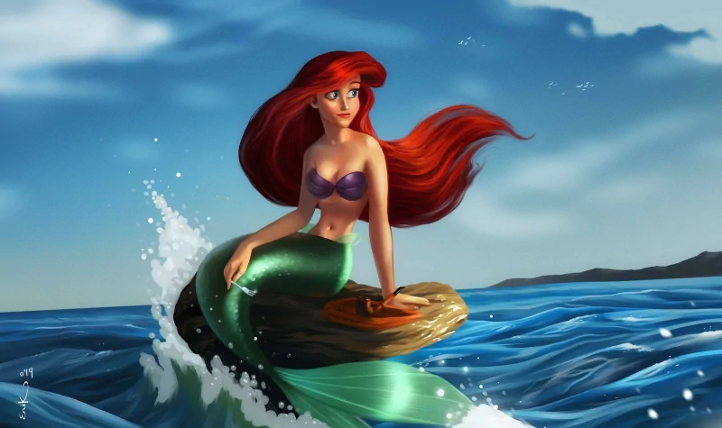 long hair blue eyes sky red hair The Little Mermaid mermaid Ariel (The Little Mermaid) movie The Little Mermaid (1989) Image