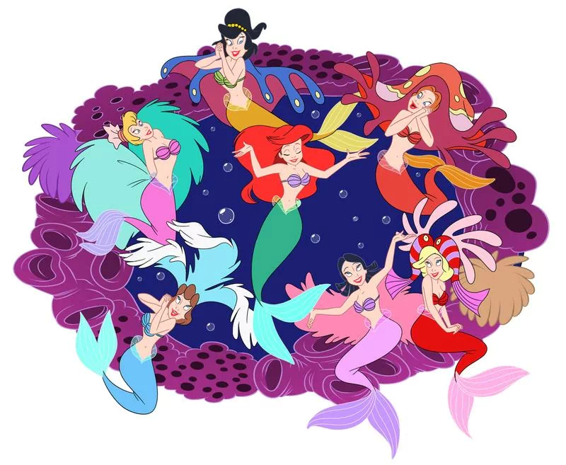 mermaid The Little Mermaid Ariel (The Little Mermaid) Adella (The Little Mermaid) Andrina (The Little Mermaid) Aquata (The Little Mermaid) Arista (The Little Mermaid) Alana (The Little Mermaid) Attina (The Little Mermaid) movie The Little Mermaid (1989) Image