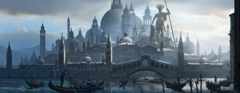 gondola fantasy city Image