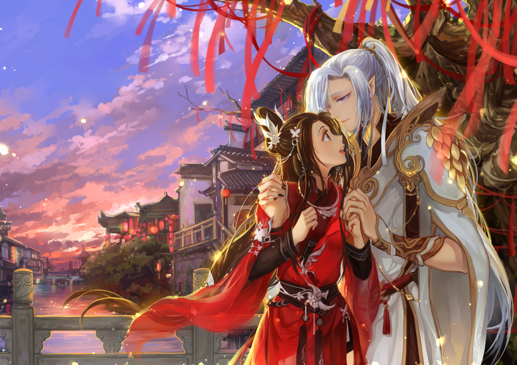oizi Romantic Anime Couple Full Body Beautiful Painting Highly detailed  faces Best Quality  v5 s1000 q1 v5