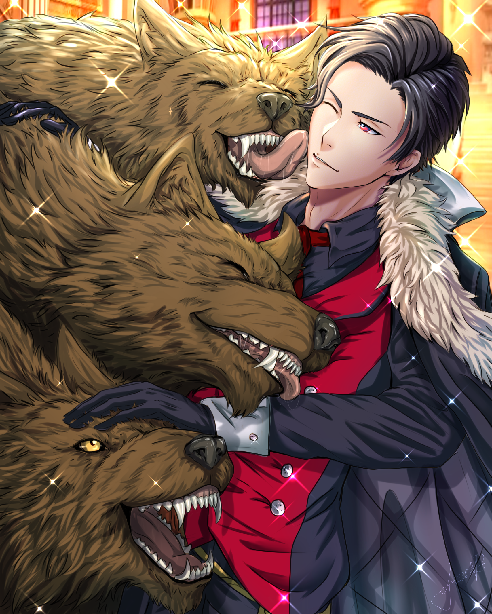 Lucifer with cerberus by AuroraArchangel