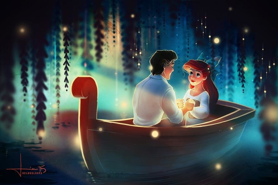 Download Black Hair Red Hair The Little Mermaid Prince Eric Ariel (The Little Mermaid) Movie The Little Mermaid (1989) Art