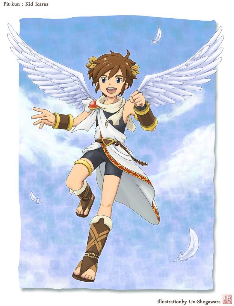 Download Brown Hair Smile Angel Wings Pit (Kid Icarus) Video Game Kid Icarus Art